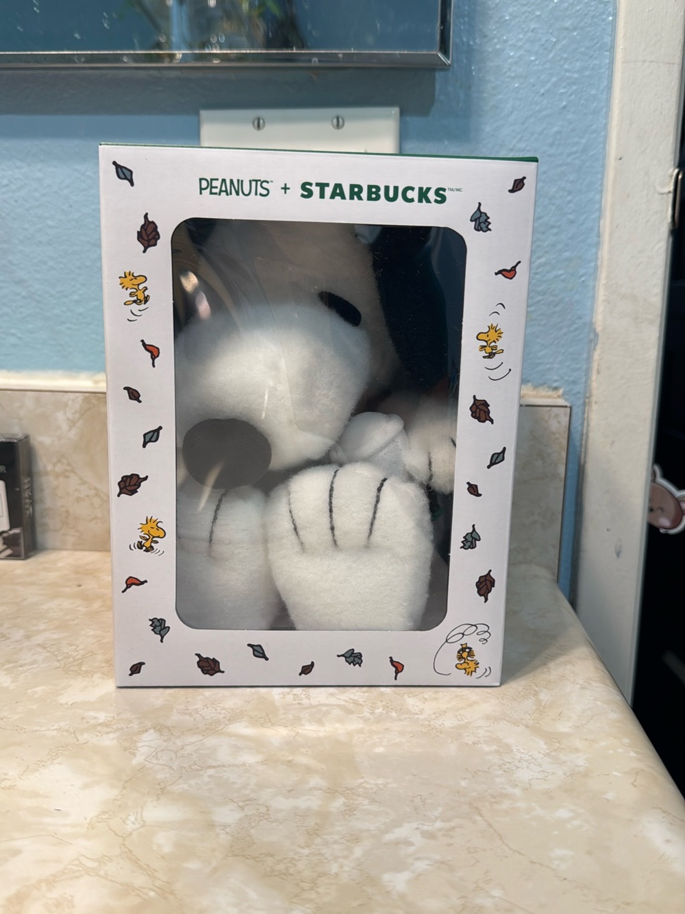 Starbucks White Snoopy Plush Peanuts Decorative Accent